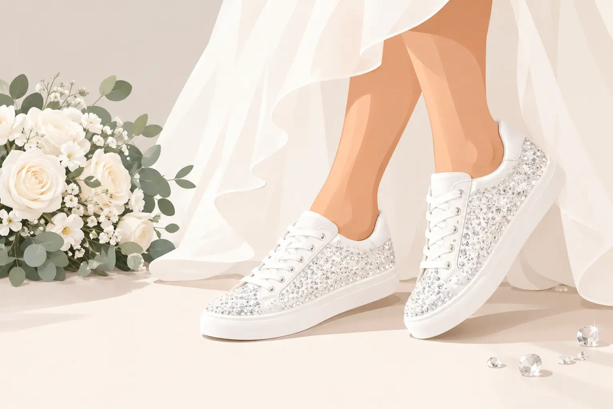 Kristall Sneaker Brautlook mit echtem Glow