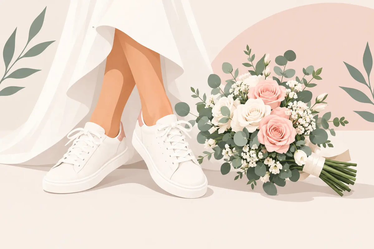 Sneaker zum Brautstrauß abstimmen mit Stil