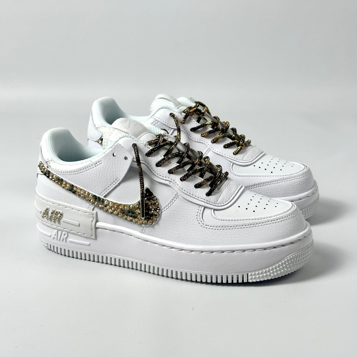 Custom Nike AIR Force Shadow 1 Sneaker - Swarovski Strasssteine LEO EDITION