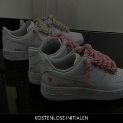 Custom Nike AIR Force 1 Sneaker - Dicke/Rope Schnürsenkel Schwarz