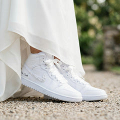 Custom Nike AJ1 Mid Customized - Wedding Edition