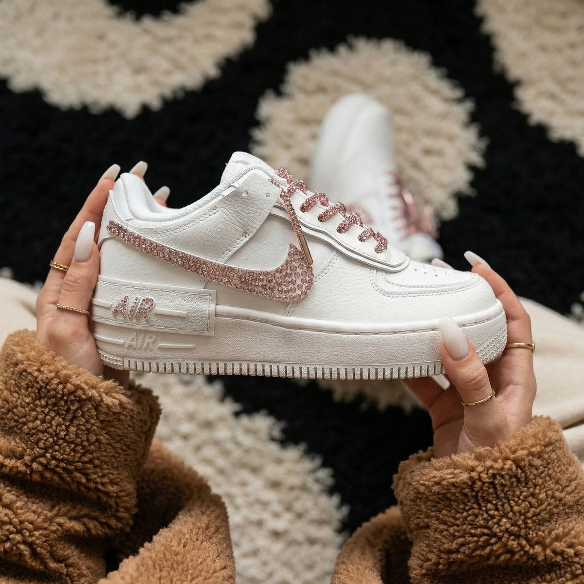 Custom Nike Air Force 1 Shadow Swarovski Barbie Edition – pink handgefertigt Deutschland