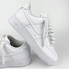Custom Nike AIR Force 1 Sneaker - Rope Schnürsenkel Weiß