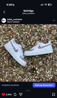 AF1 SHADOW VERSION Customized - CD Black SWOOSH BEIDE Sonderanfertigung