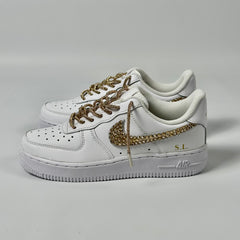 Custom Nike AIR Force 1 Custom Sneaker - Swarovski Rhinestones GOLD EDITION