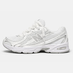 New Balance 740 - White/Grey Fluffy Laces