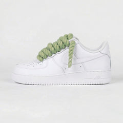 Custom Nike AIR Force 1 Sneaker - Rope Schnürsenkel Grasgrün