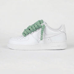 Custom Nike AIR Force 1 Sneaker - Rope Schnürsenkel Waldgrün