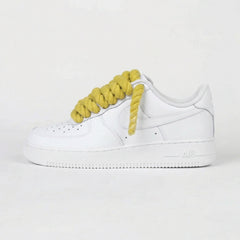 Custom Nike AIR Force 1 Sneaker - Rope Schnürsenkel Gelb