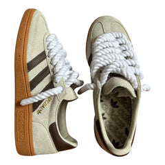 ADIDAS Spezial Beige/Braun Customized - Rope Schnürsenkel Weiß
