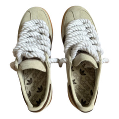 ADIDAS Spezial Beige/Braun Customized - Rope Schnürsenkel Weiß