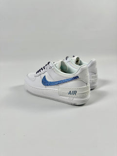 Custom Nike AIR Force Shadow 1 Sneaker - Swarovski Strasssteine 2.0 Blue - julescustomizedkicks