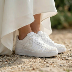 Custom Nike AIR Force 1 Sneaker - Pearl Limited