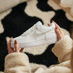 Custom Nike AIR Force Shadow 1 Sneaker - Swarovski Strasssteine WEDDING EDITION
