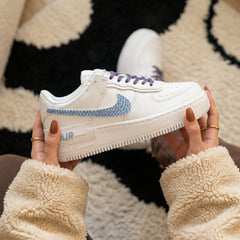 Custom Nike AIR Force Shadow 1 Sneaker - Swarovski Strasssteine 2.0 Blue