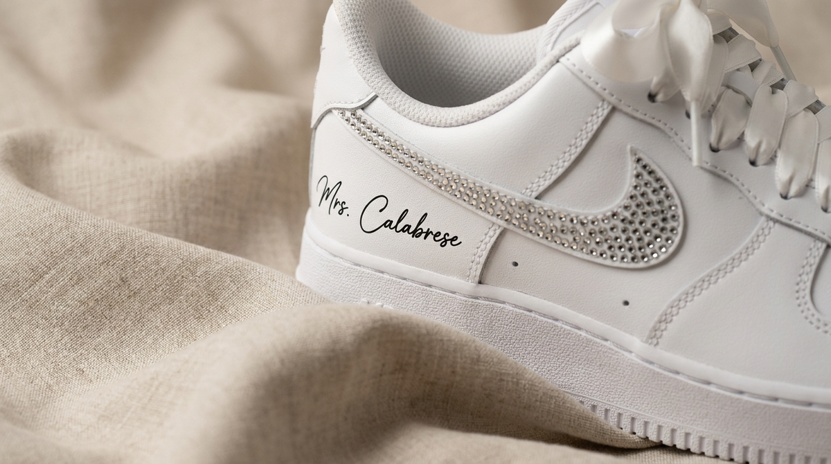Custom Nike AIR Force 1 Sneaker - Swarovski Wedding Edition 2.0
