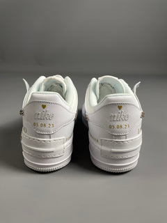 Custom Nike AIR Force Shadow 1 Sneaker - ROSE GOLD Swarovski Strasssteine WEDDING EDITION