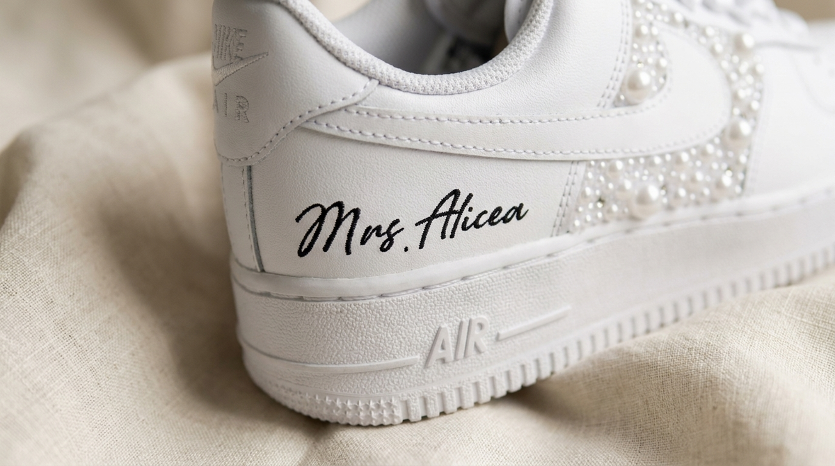 Custom Nike AIR Force 1 Sneaker - SPECIAL WEDDING EDITION