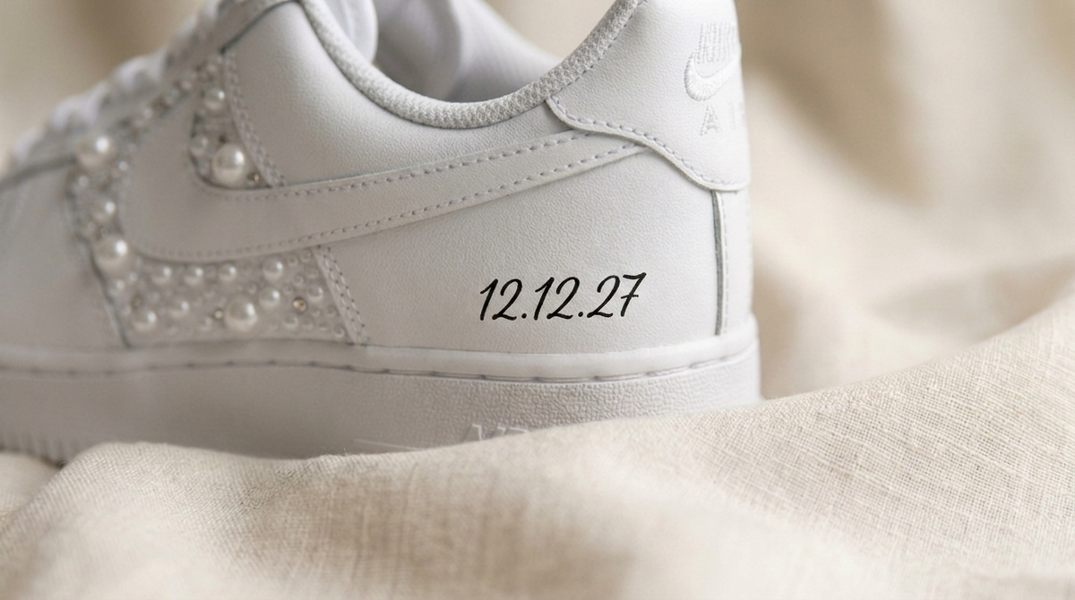 Custom Nike AIR Force 1 Sneaker - SPECIAL WEDDING EDITION