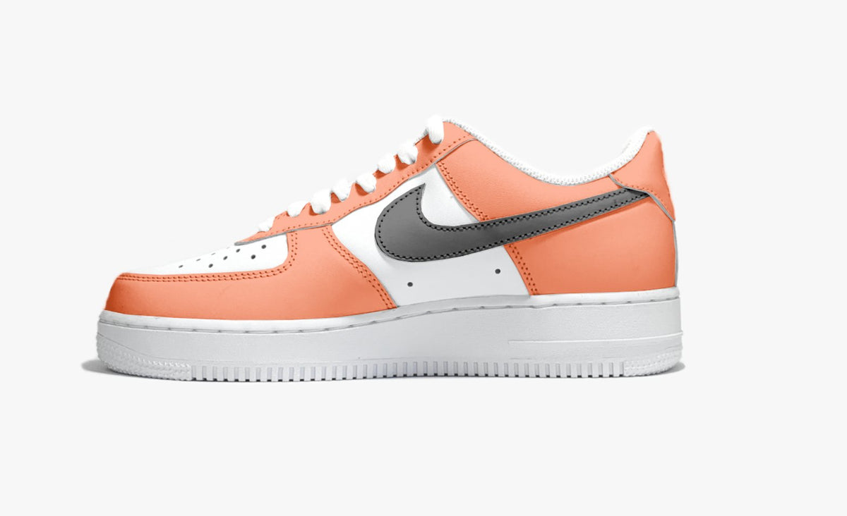 Custom Nike AIR Force 1 Sneaker - Orange Black - julescustomizedkicks