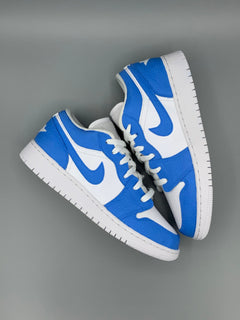 Custom NIke AJ1 Low Sneaker - Ocean Blue - julescustomizedkicks