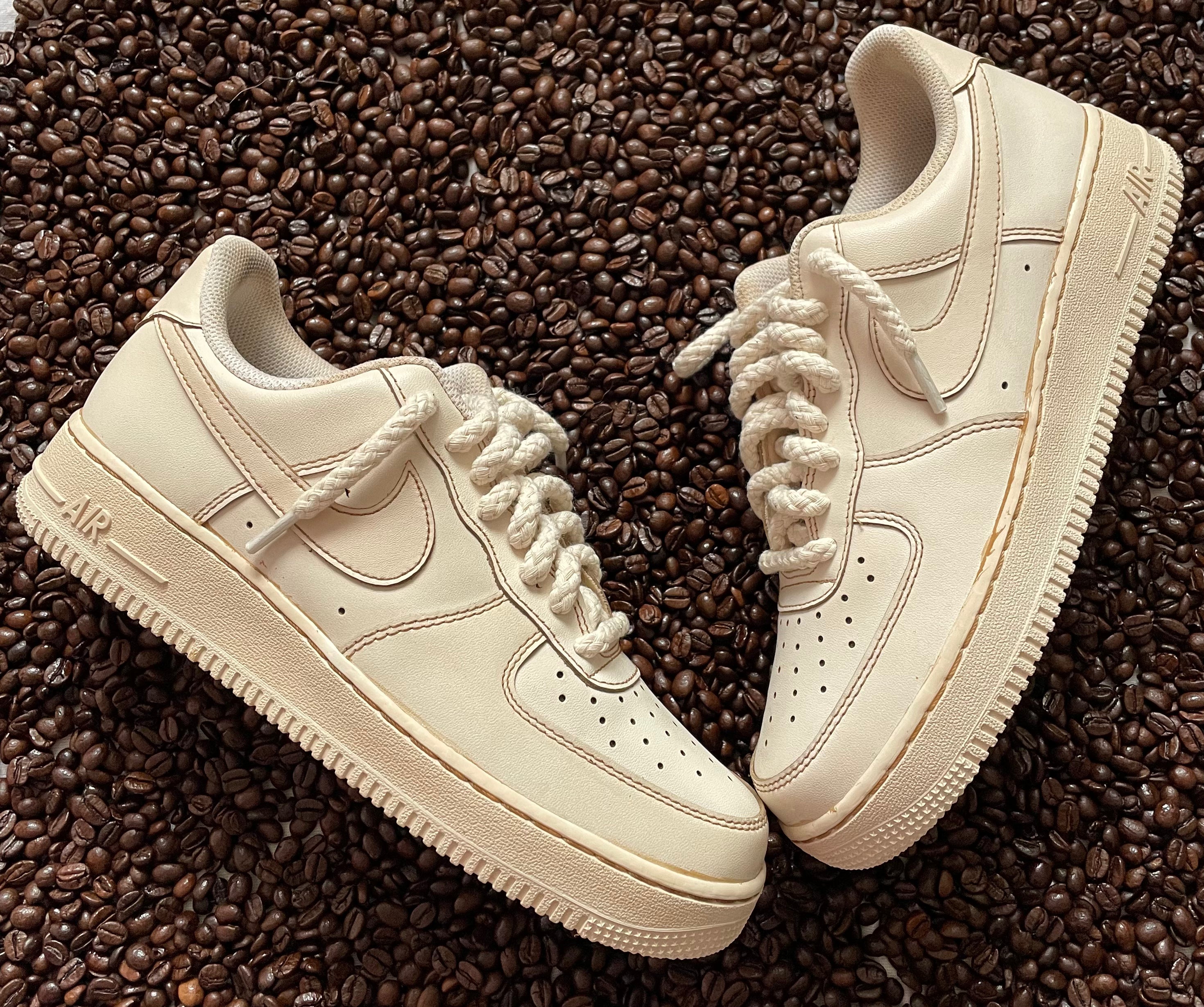Baskets Nike AIR Force 1 personnalisées - Café